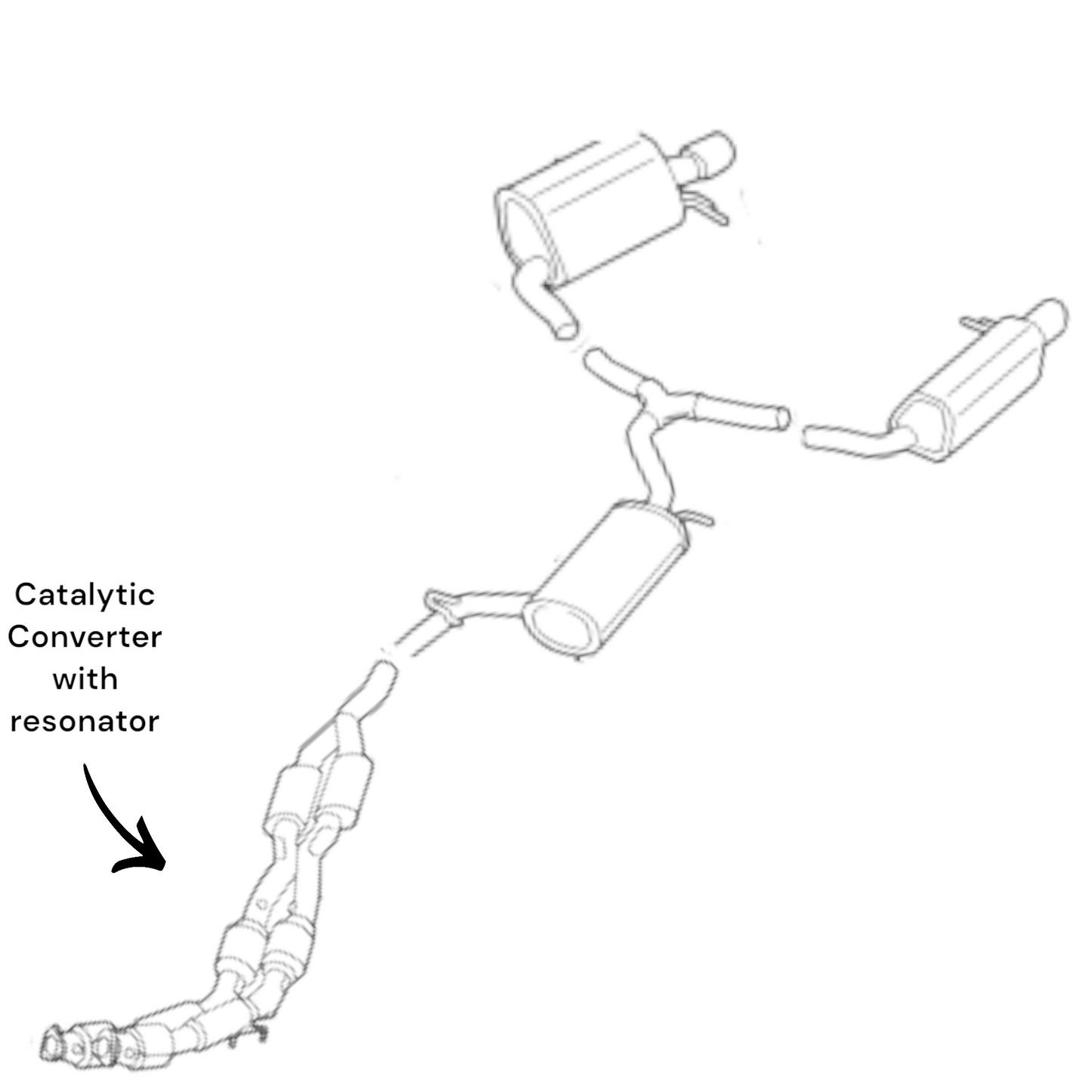 Volkswagen Passat 3.6L 2012-2018 Catalytic Converter with Resonator