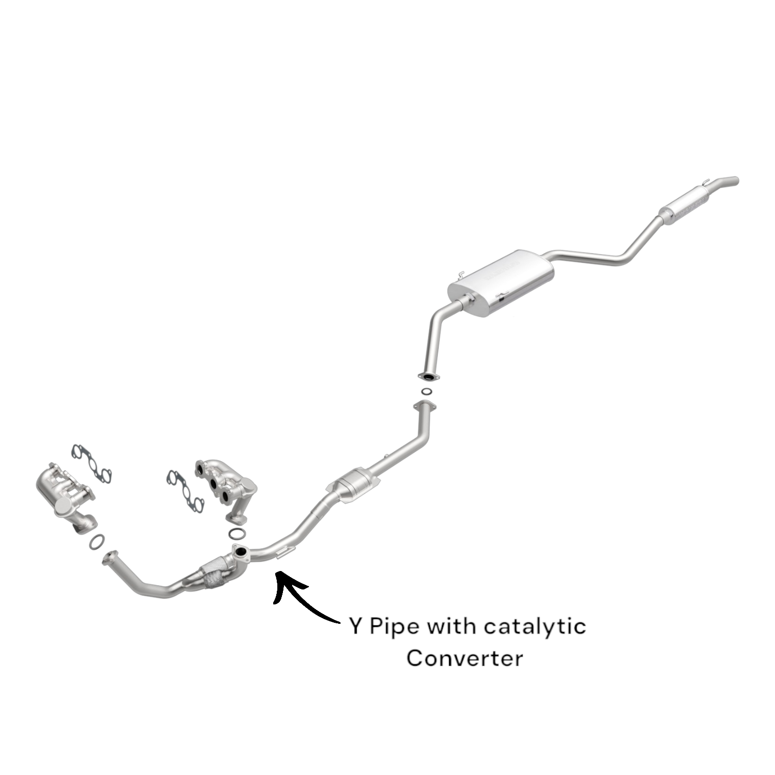 56187 - Toyota Sienna 3.0L (1998, 1999, 2000) V6 Flex Y Pipe with catalytic Converter