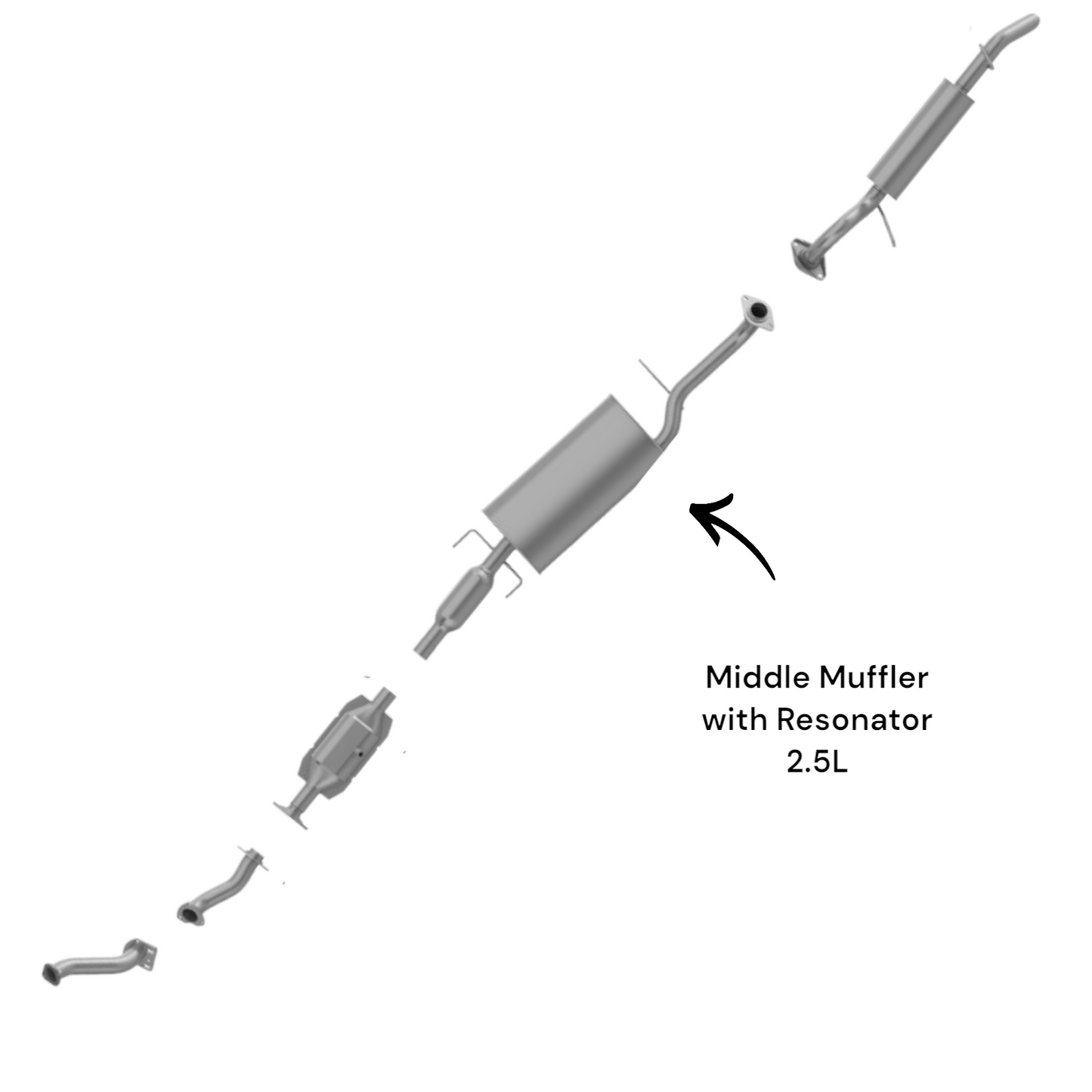 Mazda Tribute 2.5L & 3.0L (2009-2011) Middle Muffler with Resonator