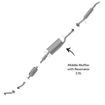 Mazda Tribute 2.5L & 3.0L (2009-2011) Middle Muffler with Resonator
