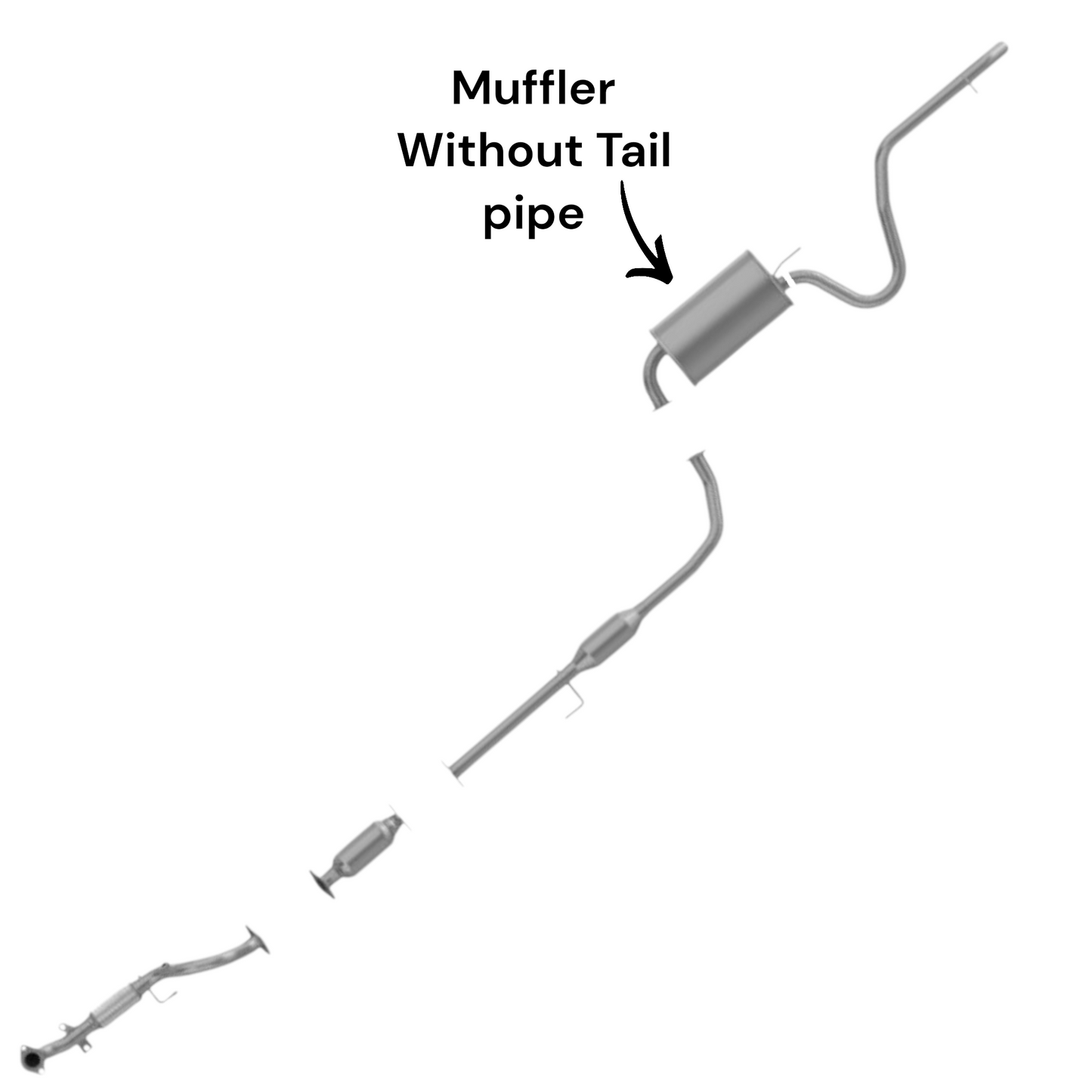 Hyundai Elantra 2.0L (2007-2012) (For both (ULEV) and (SULEV)) Muffler without Tail Pipe