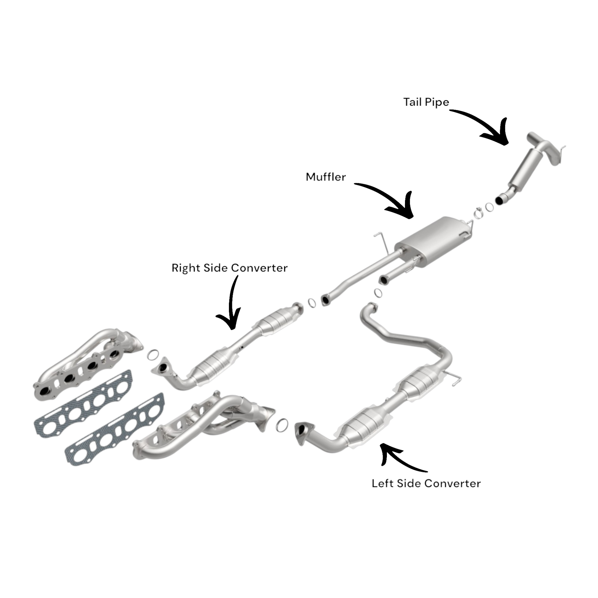 Toyota Tundra 5.7L (2010-2017) Full Exhaust (145.7" Wheel Base)