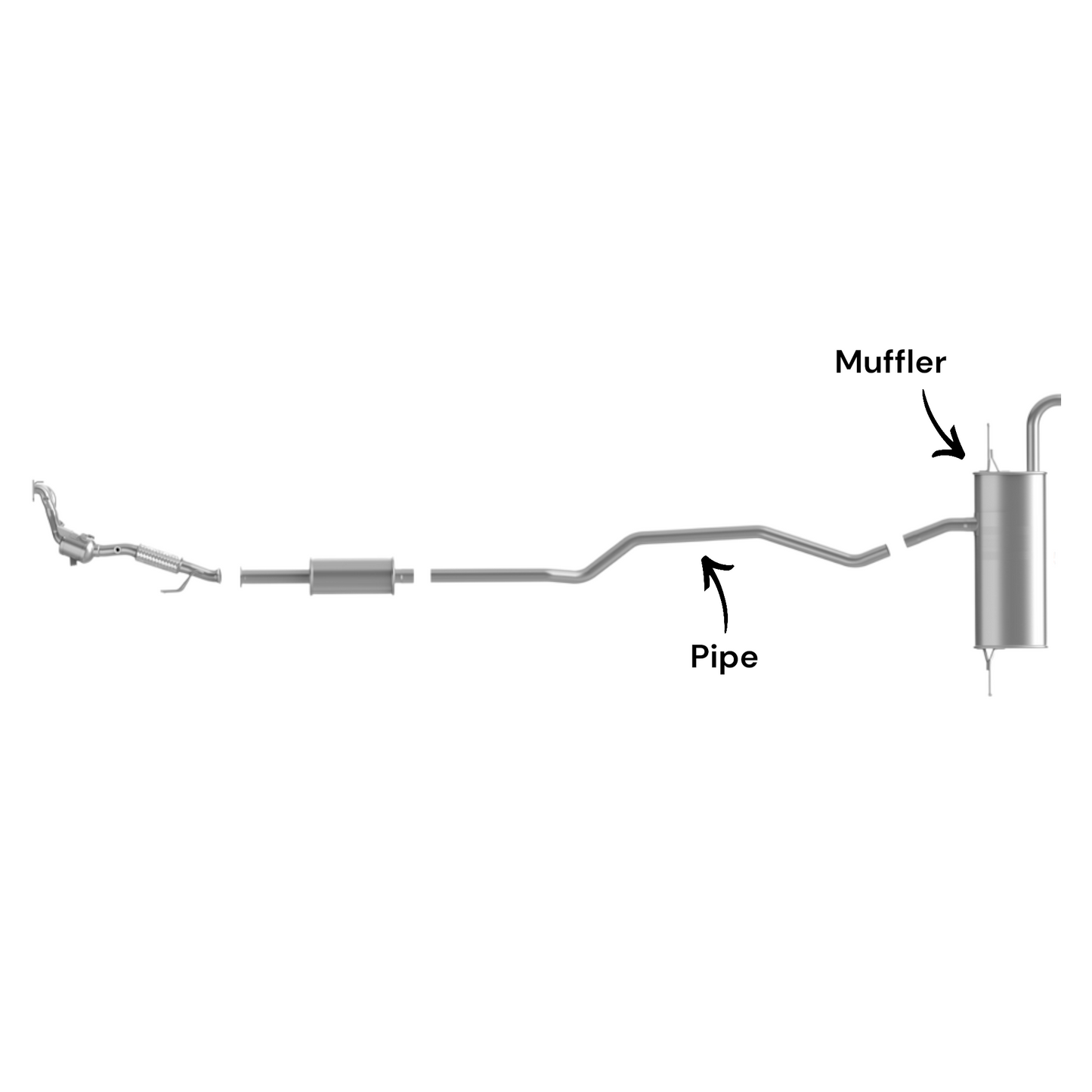 Ford Fusion 2.5L (2013-2019) (Non-Hybrid) (Non-Turbo) Pipe and Muffler