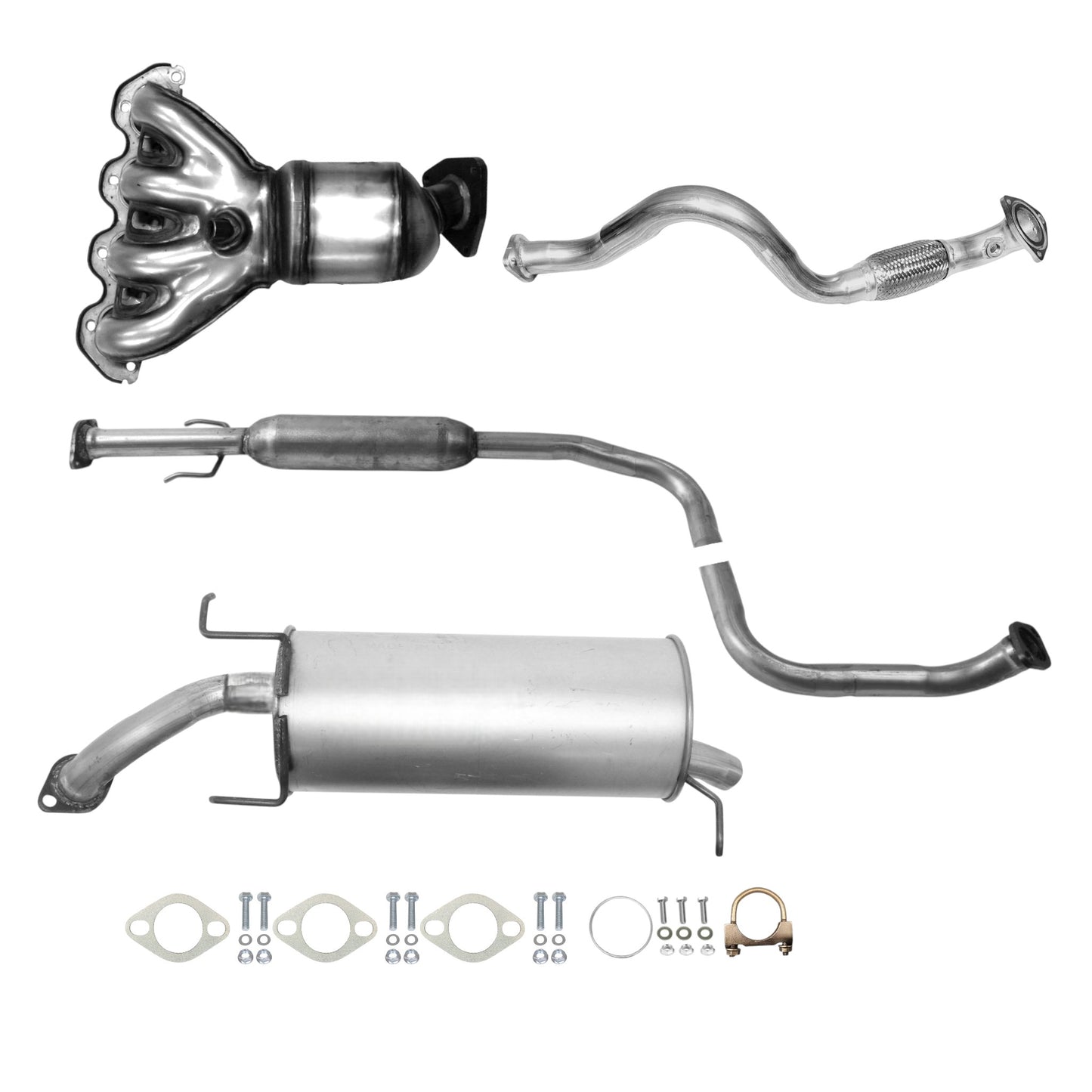 Pontiac G3 1.6L (2009) Manifold Converter, Flex Pipe, Resonator and Muffler