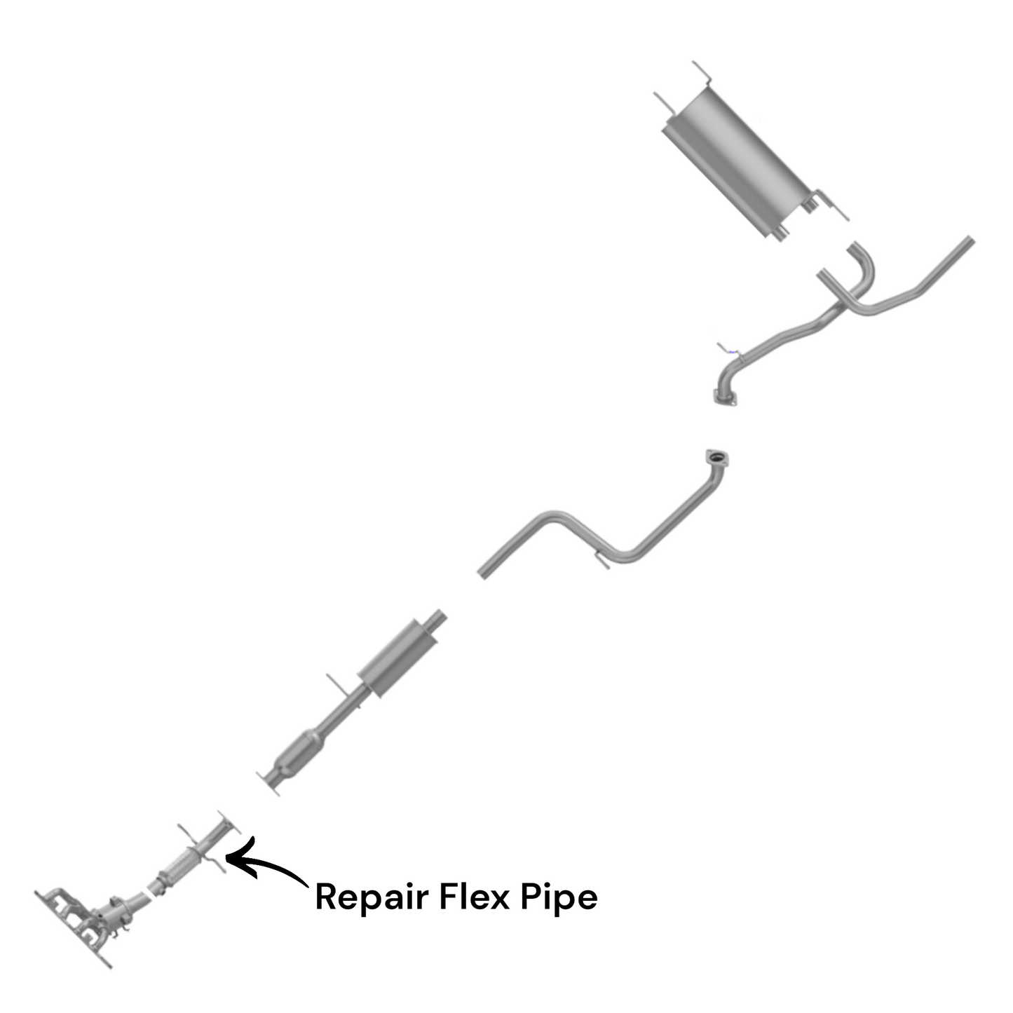 Mazda 3 2.0L (2010-2011) (For California Emissions) Repair Flex Pipe