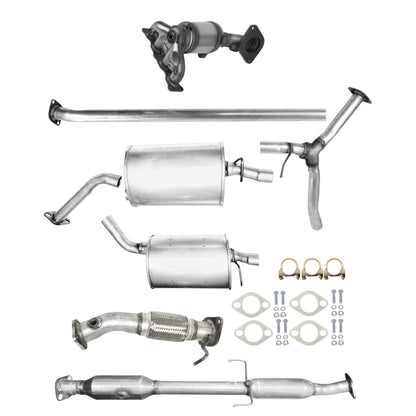 Kia Optima 2.4L (2016-2018) (Non-Hybrid) (Except: Korean Built) Manifold Converter, Flex Pipe with Oxygen Sensor hole, Catalytic Converter with two hangers, Y pipe and Both side Mufflers