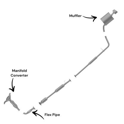 Hyundai Sonata 2.4L (2015-2017) Manifold Converter, Flex Pipe and Muffler