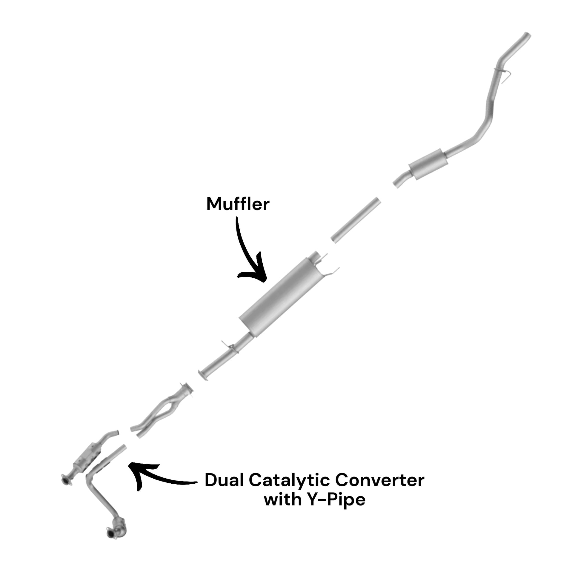 Ford Transit-250 3.7L (2015-2019) Dual Catalytic Converter with Y-Pipe ...