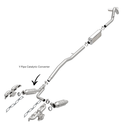 Convertisseur catalytique en Y pour Dodge Dakota 4.7L (2008).