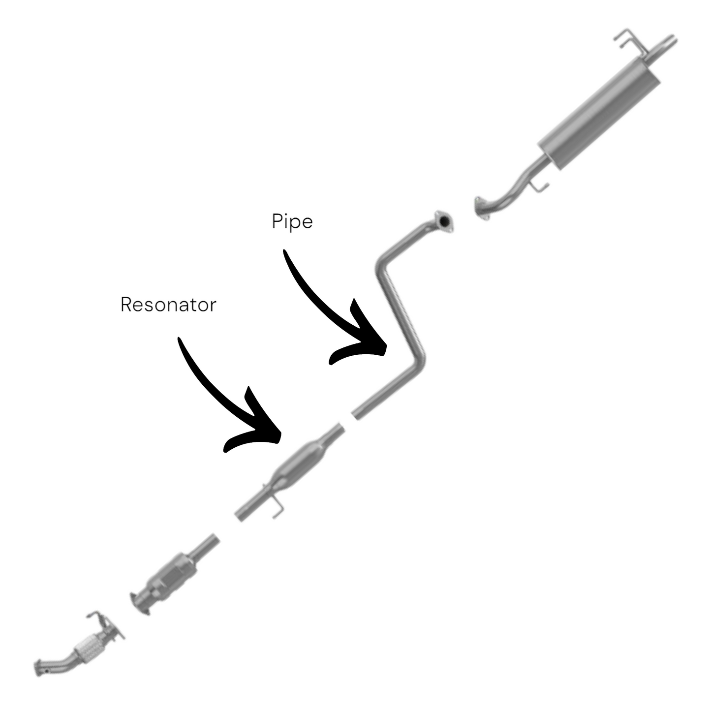 Hyundai Elantra 2.0L 2017-2020 Resonator With Pipe