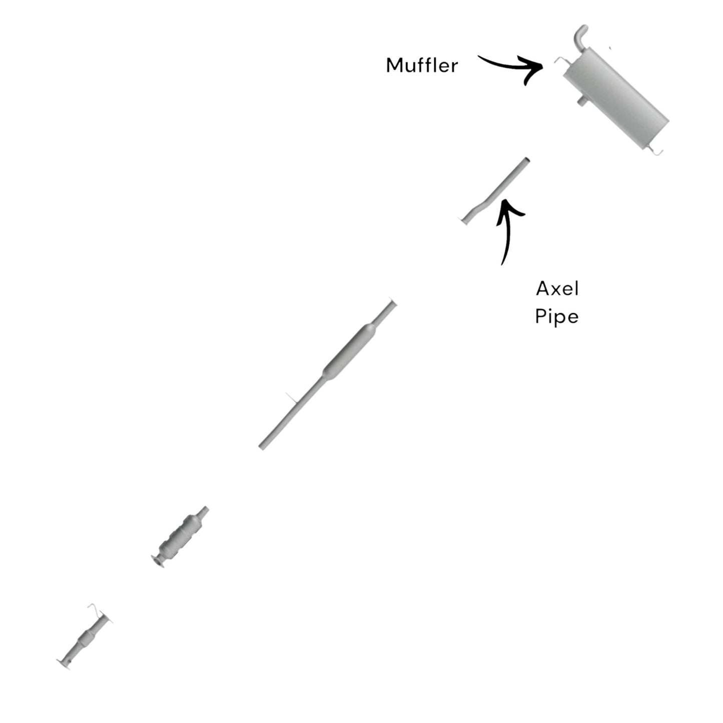 Hyundai Tucson 2.0L (2014-2015) Rear Muffler with axel pipe