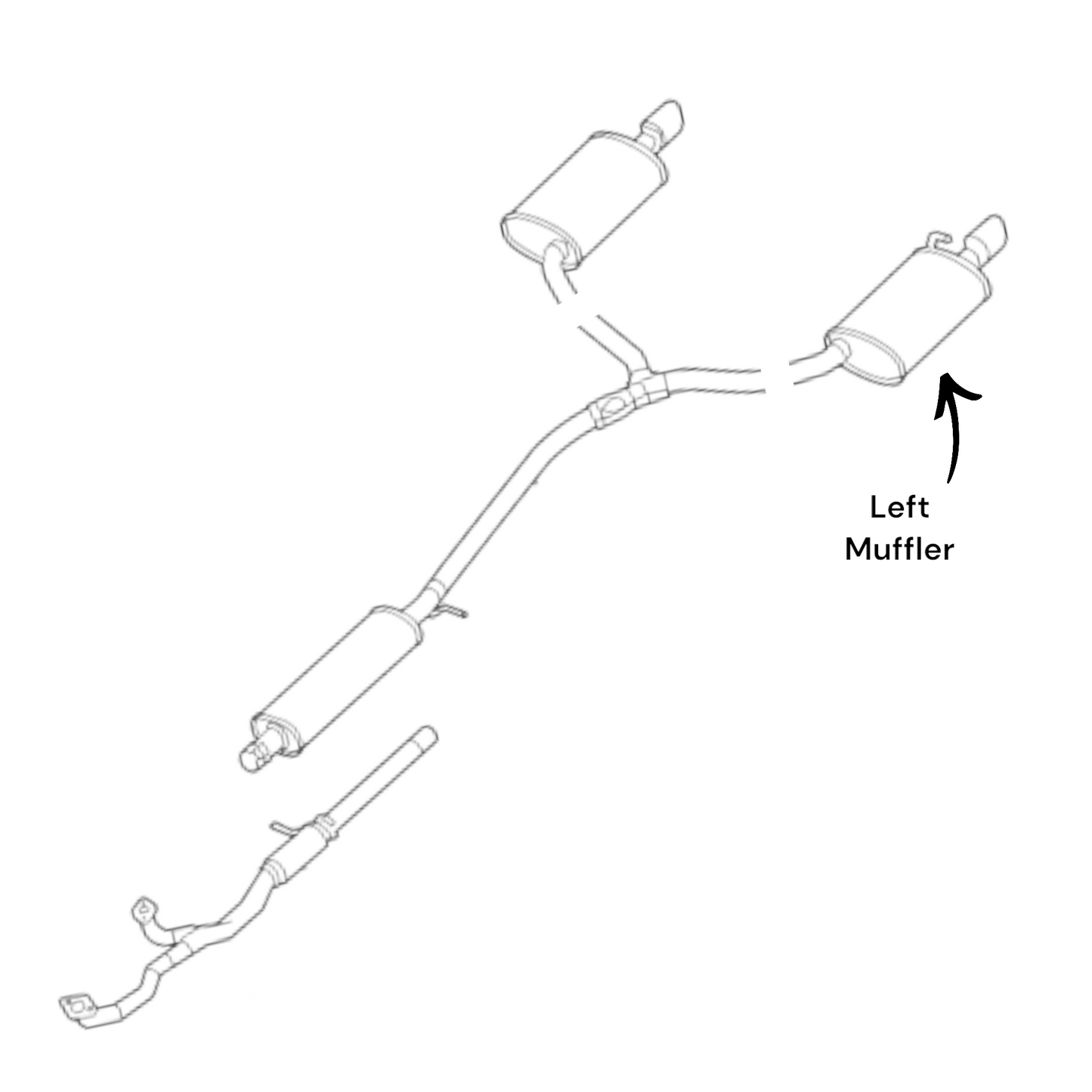 Ford Taurus 3.5L (2013-2019) Left Side Muffler Non-Turbo