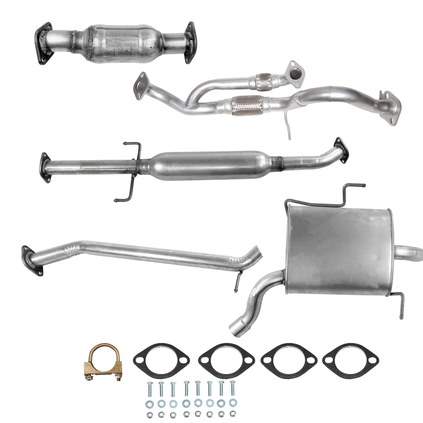 Kia Rondo 2.7L (2007-2010) Flex Pipe, Converter, Resonator and Muffler
