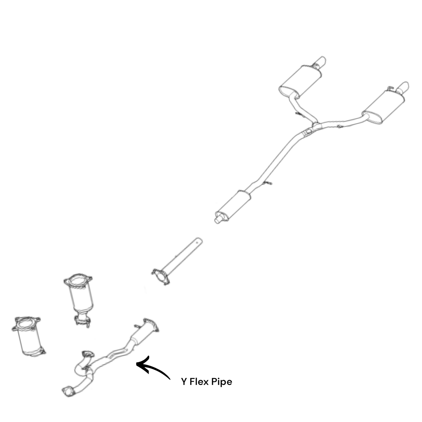 Lincoln MKS 3.7L (2009-2010) Y Flex Pipe (AWD)