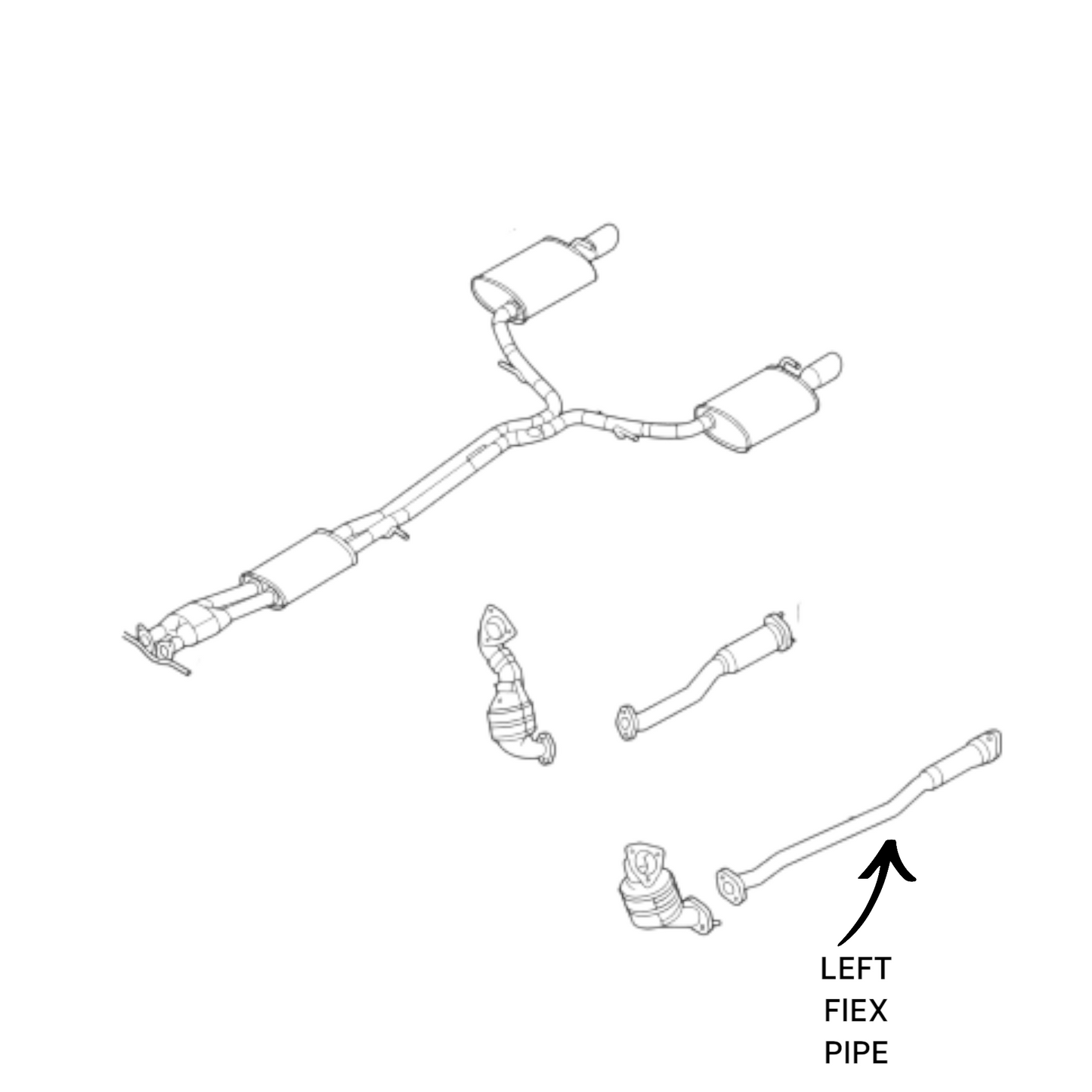 Ford Police Interceptor Utility 3.5L (Turbo) 2014-2019 Left Flex Pipe