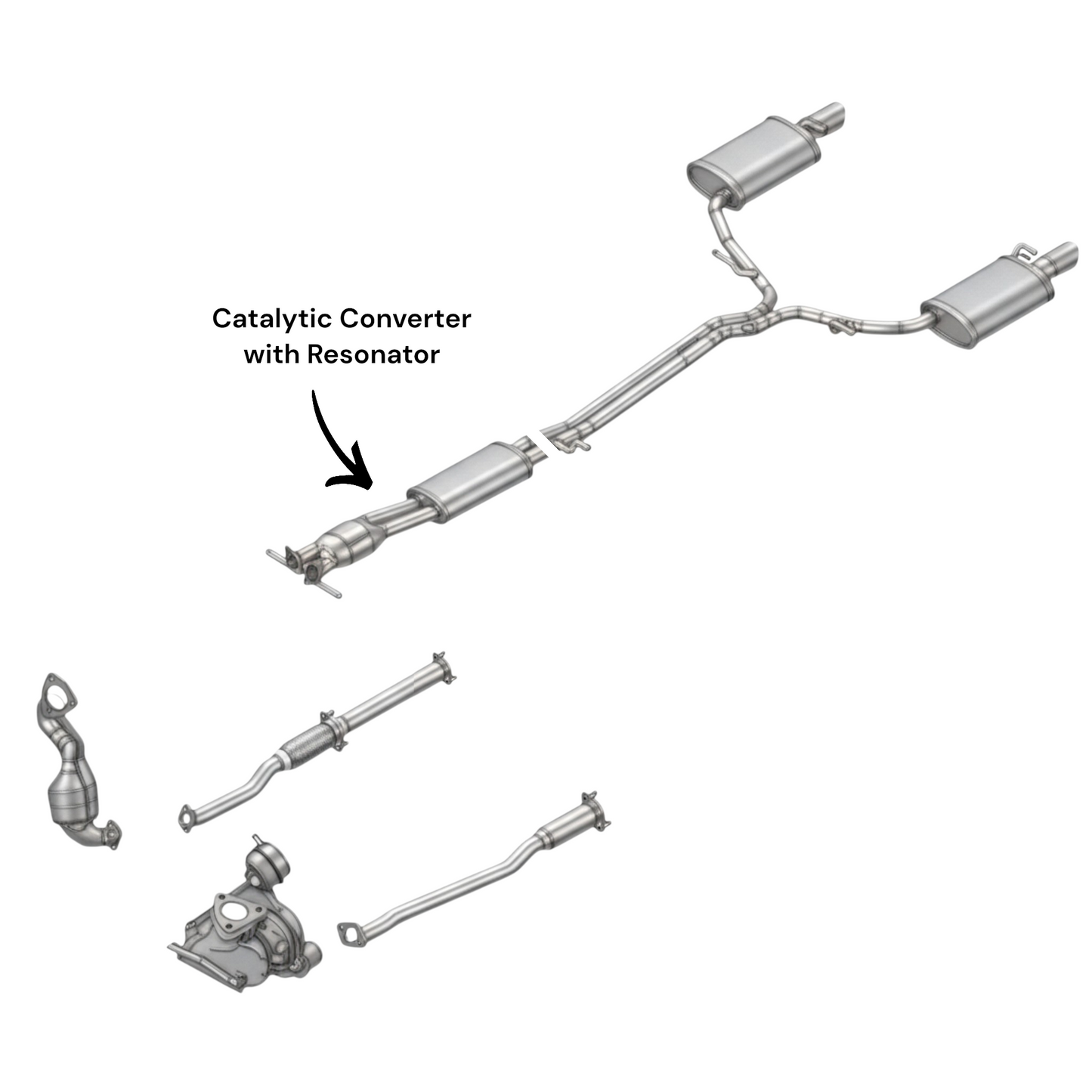 Convertisseur catalytique avec résonateur pour Lincoln MKT 3.5L (2013-2019)