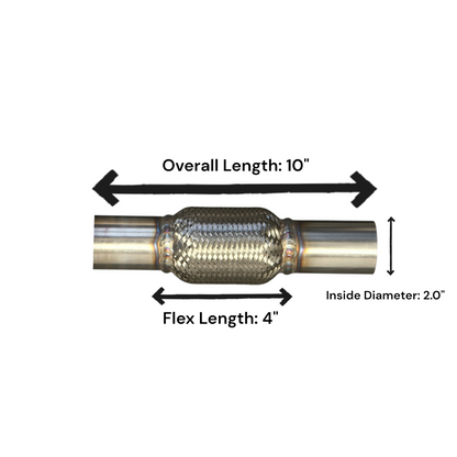Universal Flex Pipe- Overall length 10" and 2.0" Inside Diameter