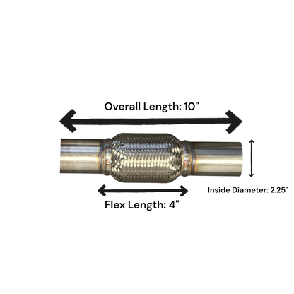 Universal Flex Pipe- Overall length 10" and 2.25" Inside Diameter