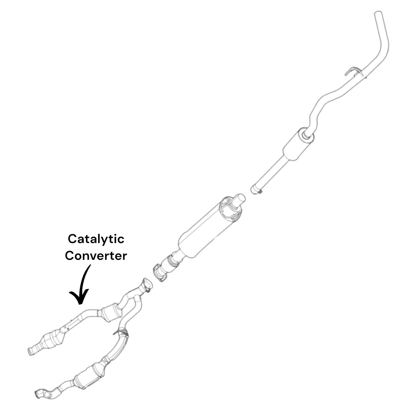 Ford Transit-350 3.5L (2020-2023) (RWD) (Non-Turbo) Catalytic Converter