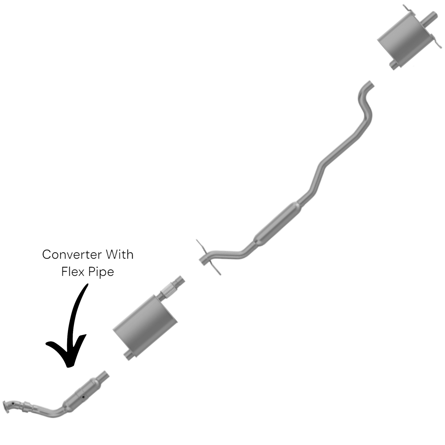 Chrysler Pacifa 3.8L 2004-2008 Converter with flex pipe