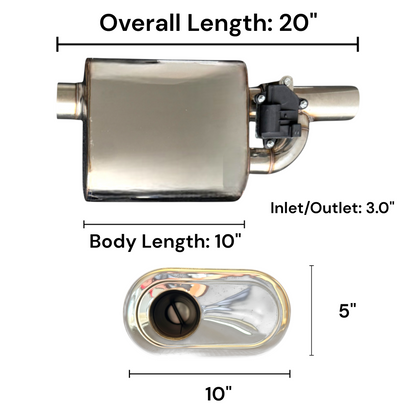 Universal Valvetronic Dual Valved Muffler Kit- with Controller