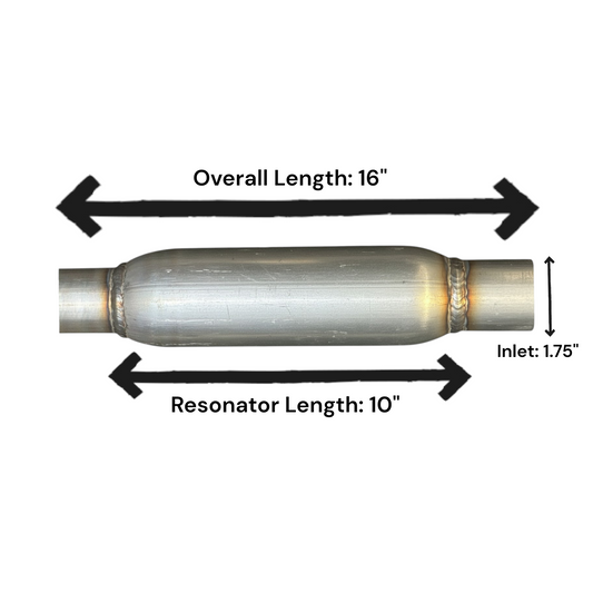 Universal Resonator- Overall length 16" and 1.75" Inside Diameter