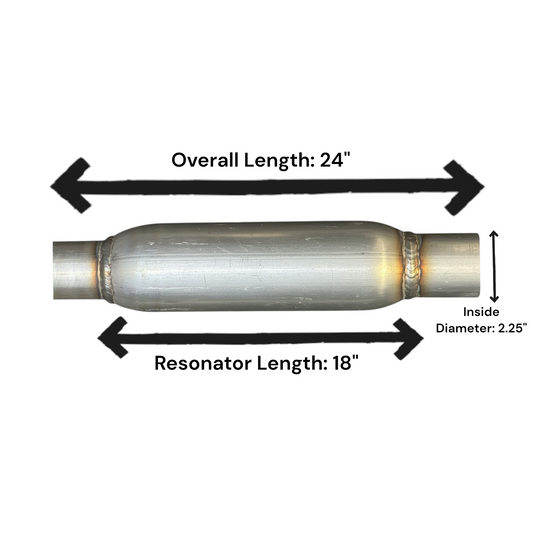 Universal Resonator- Overall length 24" and 2.25" Inside Diameter