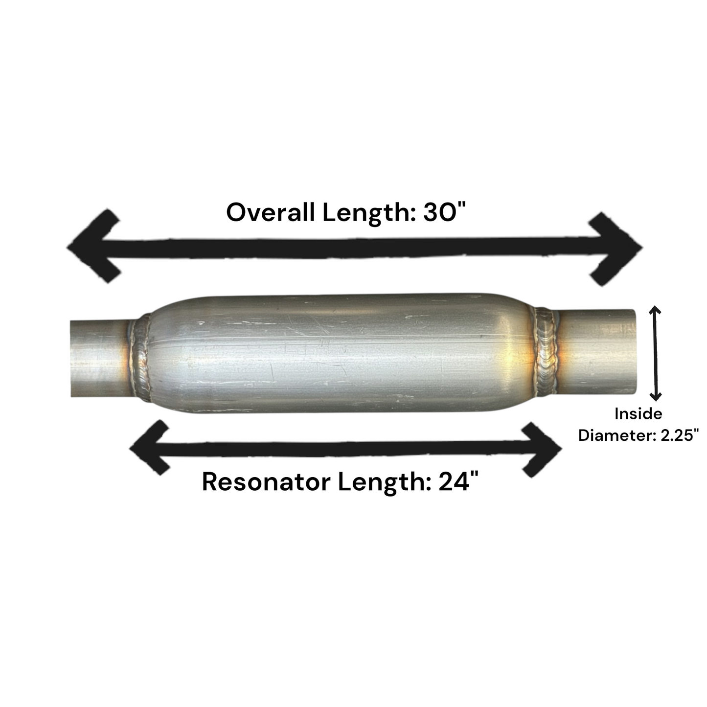 Universal Resonator- Overall length 30" and 2.25" Inside Diameter