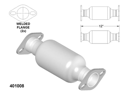 Toyota Tacoma 2.4L V4 RWD (1995-2000) 121.9 Wheelbase Catalytic Converter